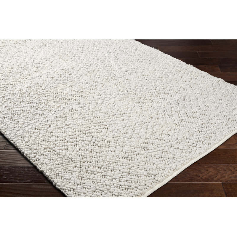 Vesta Handmade Hand Woven Light Gray Rug, Rectangle 9' x 12'