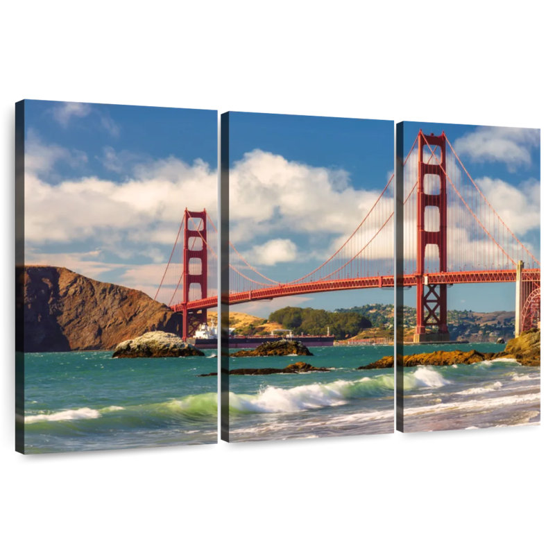 Lilie vagues au-dessous du pont Golden Gate, H 36 po x l 57 po