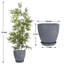 Pots ronds en bambou artificiel et résine avec plateau-561435177-559826402