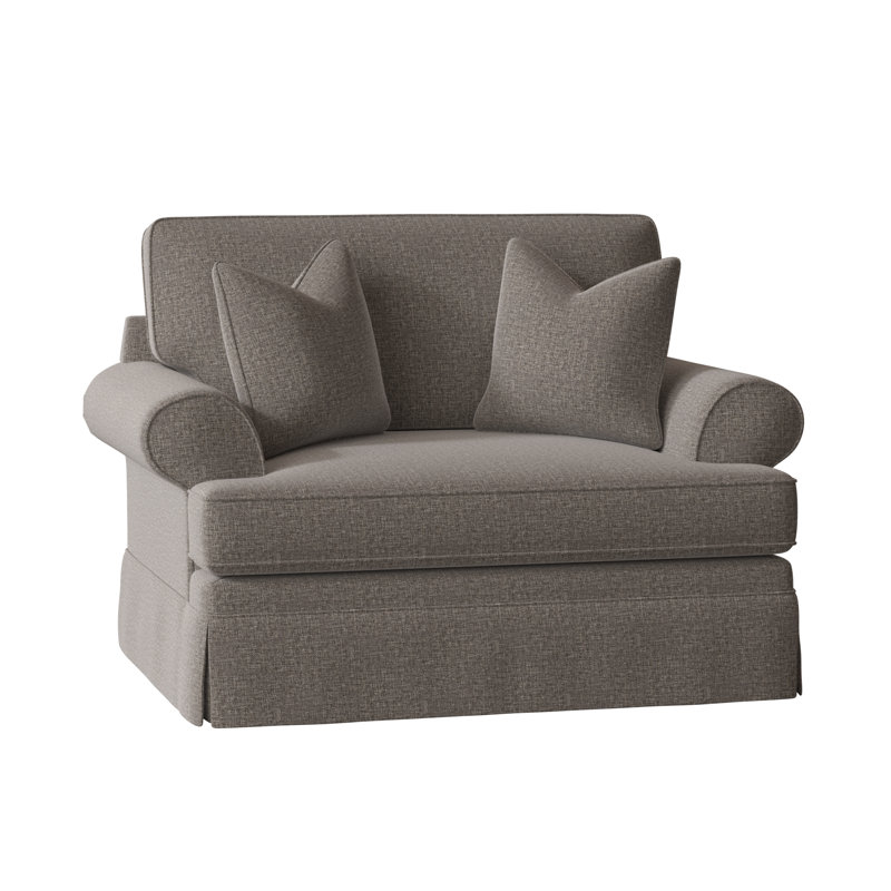 Brookner Upholstered Armchair, Drusky Charcoal Sustain® Basketweave