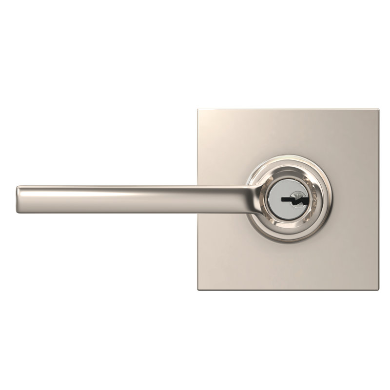 Latitude Keyed Entry Lever with Collins Trim, Polished Nickel