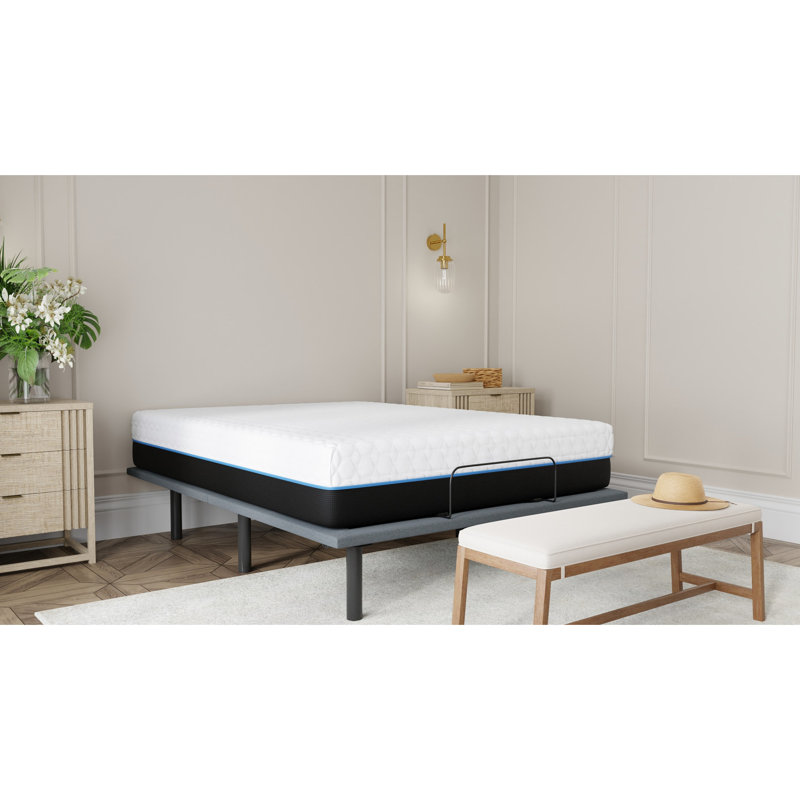 Grand matelas en mousse à mémoire de forme de 12 po avec infusion de cuivre ventilé et couche de gel souple de 2 po avec tissu rafraîchissant à changement de phase