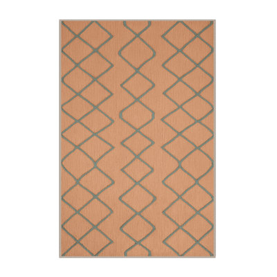 Machine Washable Trellis Brown Area Rug