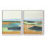 Impression encadrée turquoise et orange I-Premium - prête à être accrochée - aucun clou requis - aucun clou requis-108020229-108020236