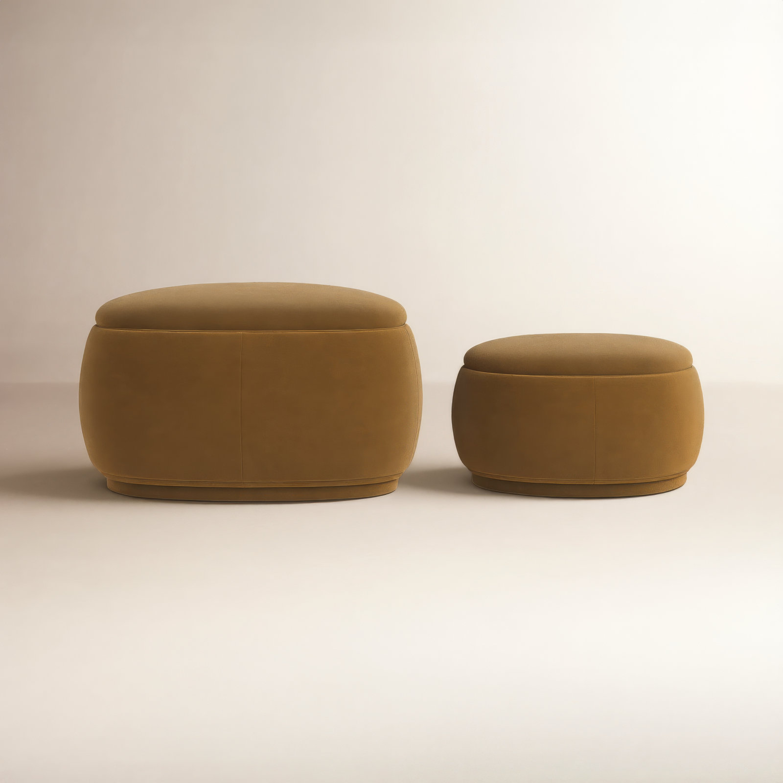 Hoya 2 - Piece Upholstered Storage Ottoman, Soren Ochre Performance Velvet