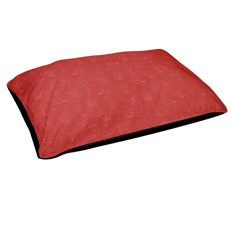 Coussin pour chien d’extérieur st day, Très grand (l 50 po x P 40 po x H 7 po), Cramoisi / rose