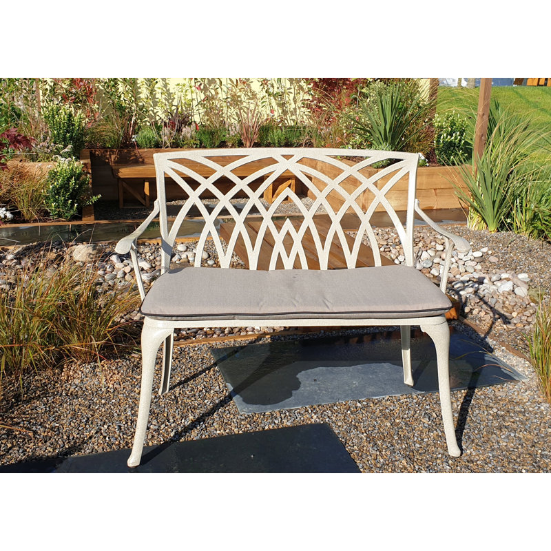 Ryne Powder Coated Aluminium Garden Bench, Sandstone