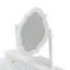 Coiffeuse compacte avec miroir réversible, coiffeuse avec tabouret, coiffeuse compacte pour petits espaces, blanc