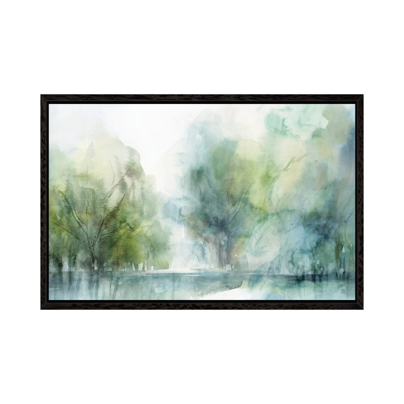 Blue Silence by Isabelle Z - Painting on Canvas, 101.6 cm H x 66.04 cm W, Black Framed
