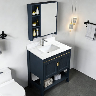 Comptoir de salle de bain 3/4 "en quartz blanc de 3/4 po d'épaisseur, lavabo central encastré simple, 4 dosserets, trou de robinet pré-percé, résistant à la chaleur et aux taches, convient au comptoir de salle de bain principale avec