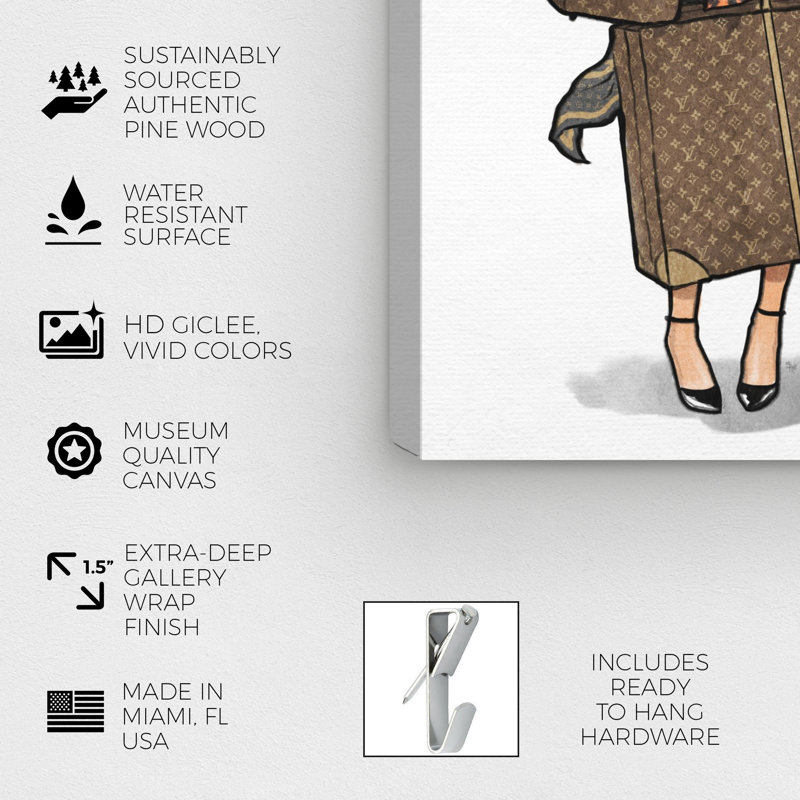 Fashion and Glam Brown and White Canvas Print