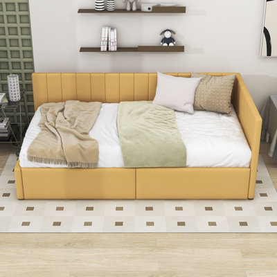 Lit de jour simple tapissier 2 tiroirs