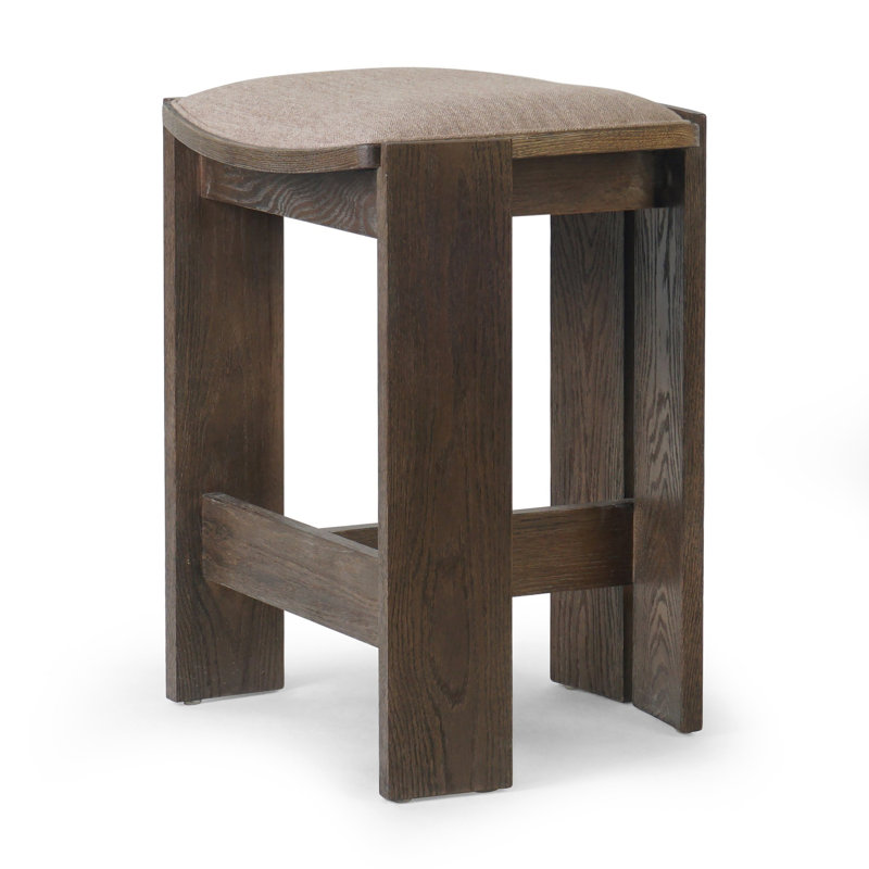 Hoven Backless Drifted Oak Bar Stool, Counter Stool (26.61" Seat Height)