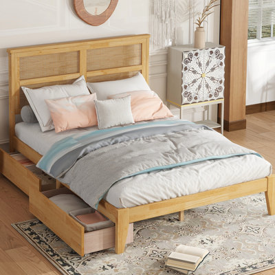 Full Size Bed With Unbelievable Headboard In White Oak Bedroom Ravishing Style