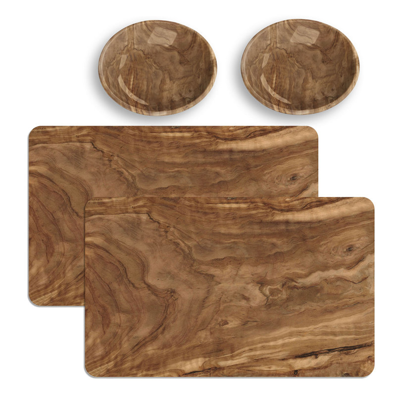 Ensemble de 4 soucoupes pour animaux de compagnie 0,75 tasse Tarhong (2) et napperons 19 po (2), ensemble de 4 pièces