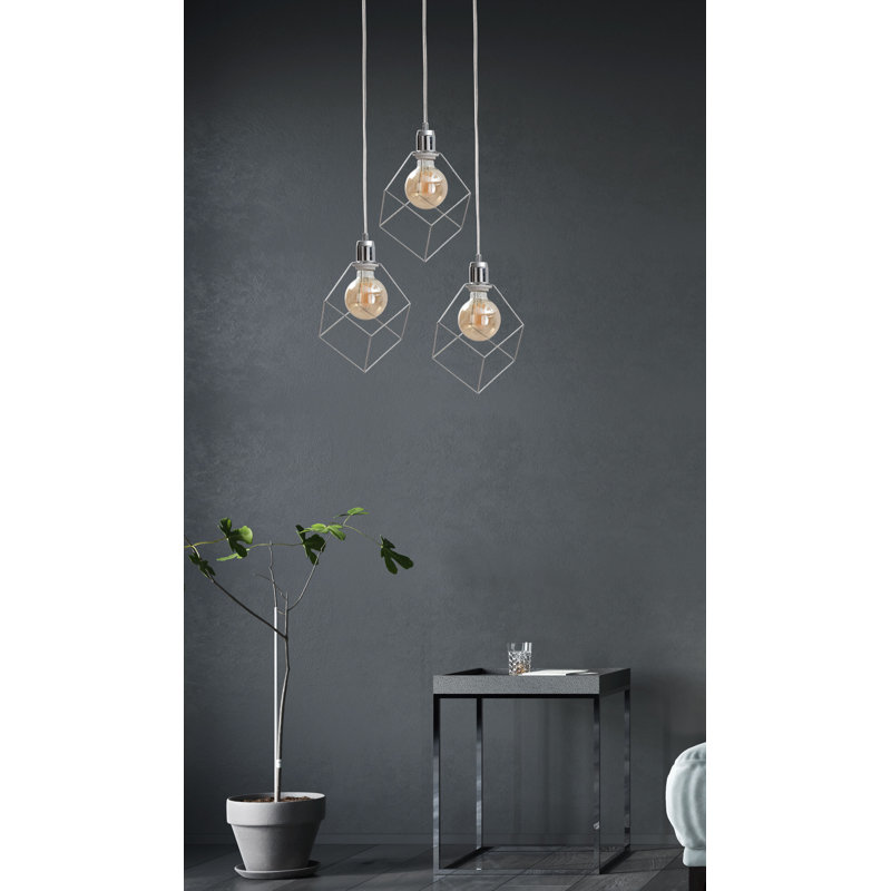 Bohannon 3 - Light Geometric Pendant, Silver, Silver