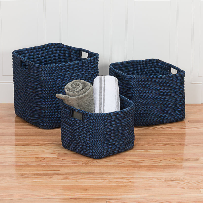 Panier en plastique Carter, Bleu, H 10 po x l 12 po x P 12 po
