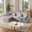 Canapé modulaire surdimensionné de 118 po avec repose-pieds avec rangement, canapé en L en velours avec coussins amovibles, canapé rembourré pour la chambre à coucher du salon, facile à assembler, gris-1704032928