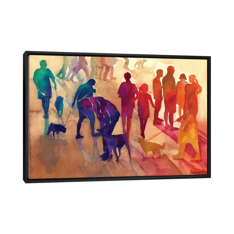 «Man's Best Friends» par Maja Wronska, impression sur toile, H 18 po x l 26 po x P 1,5 po, Toile avec cadre noir