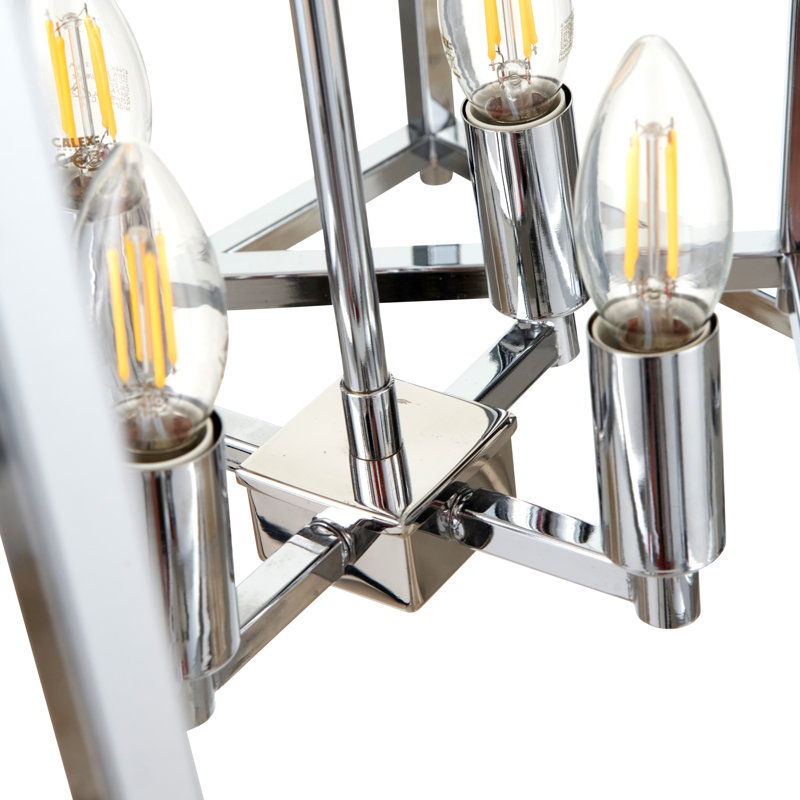 Anis 4-Light Lantern Chandelier, Chrome