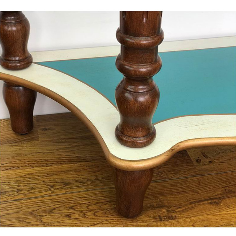 36.61" Blue Rectangular Solid Wood Console Table
