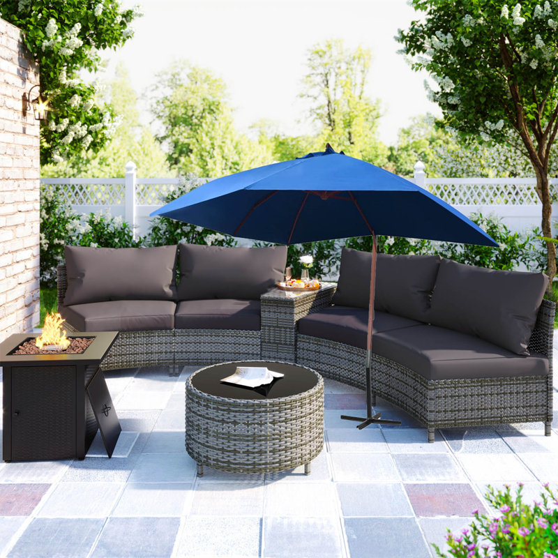 Nathaly 300cm X 400cm Rectangular Cantilever Parasol, Blue