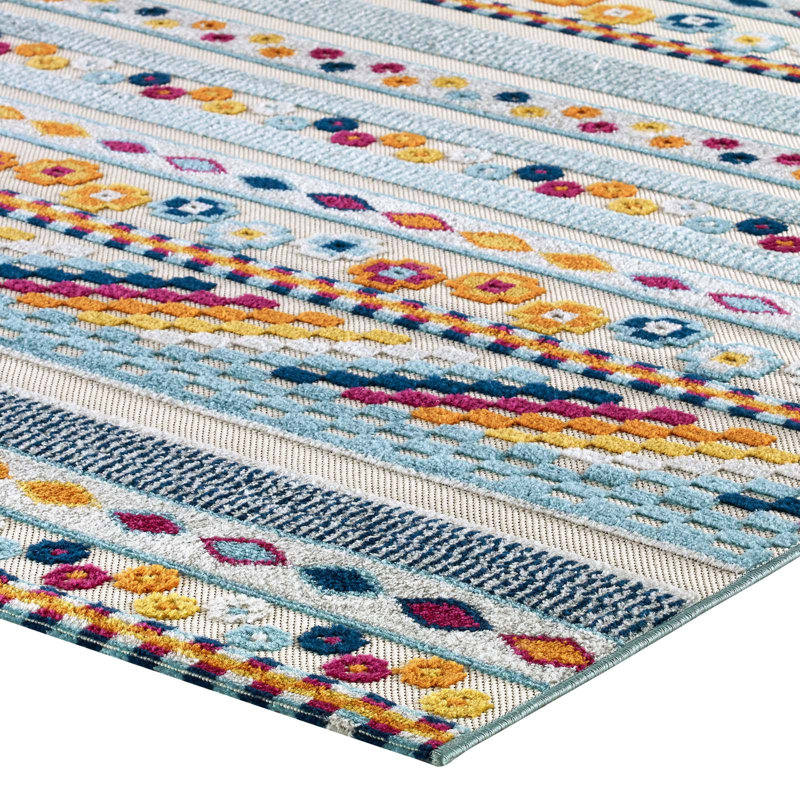Modway Reflect Cadhla Abstract Geometric Indoor and Outdoor Area Rug, Rectangle 5' x 8'