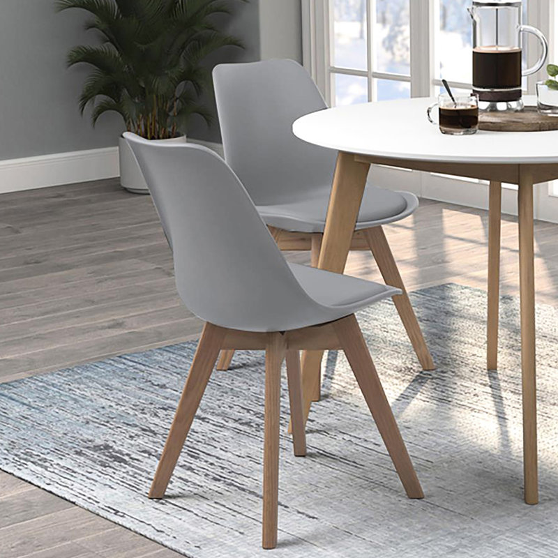 Chaises de salle à manger grises en polypropylène, de 2, pour chauffer et accentuer 2 chaises et chaises