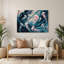 Art mural en métal bleu méduse nautique-1515266298