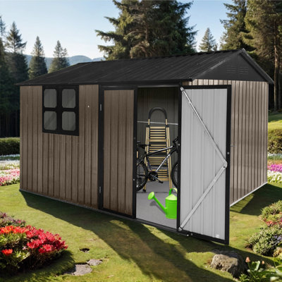 10ft x 8ft Garden Shelter with Window - Outdoor Metal Storage Shed -  Mesa Home Depot, MESAXINGHEW1350S00035