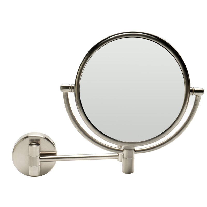 Brass Flat Wall Mirror, Brushed Nickel