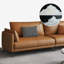 Canapé modulaire orange en cuir véritable-1656662975