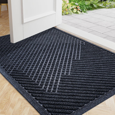 Tapis d'entrée extérieur pour l'extérieur, antidérapant et robuste en caoutchouc, imperméable, patio, pelouse