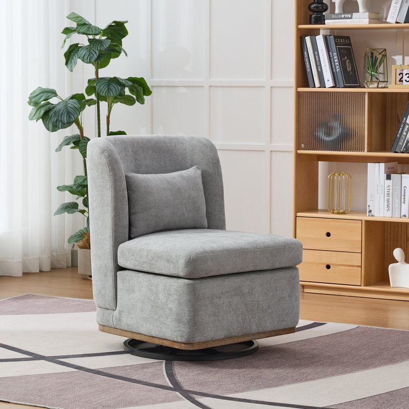 Fauteuil de chambre rembourré pivotant, Gris chenille
