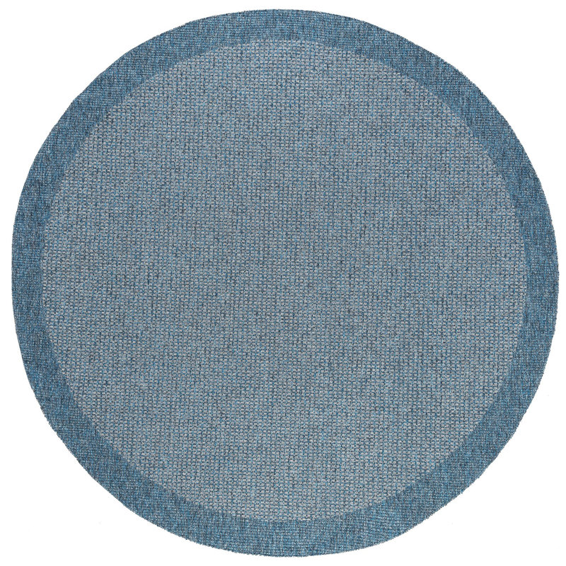 Tapis bleu moderne Wallaston, Rond 5 pi 1 po