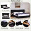 Lit plateforme tapissier hydraulique en velours avec 2 tablettes, 2 lampes de lecture et port USB-1750040615
