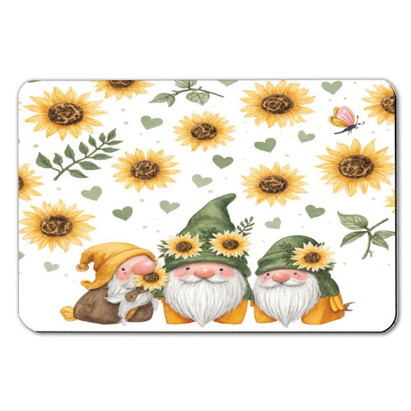 Sunflower Gnomes Pattern Bath Mat, 16 x 24 inch