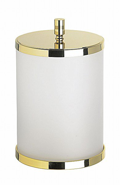 Metal Manual Lift Waste Basket - 1.88 Gallons, Gold
