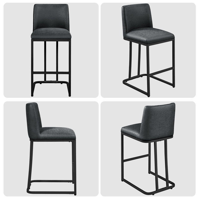 Bocicault Counter Height 24.5? Bar Stools, Black