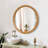 Natural Wood Round Wall Mirror, 23.62/