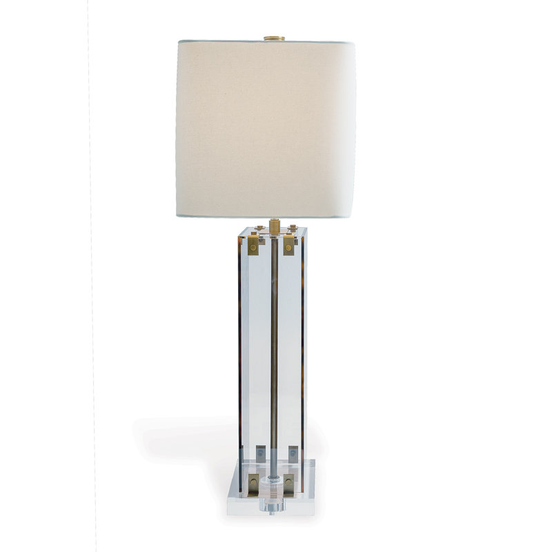 Milan Tortoise Lamp 33"H, Clear/Tortoise
