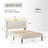 Queen Size Fabric Upholstered Platform Bed Frame - Wooden Slats Support With 2usb+2ac Outlets