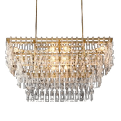 Lustra Link 48" Tiered Rectangular Chandelier