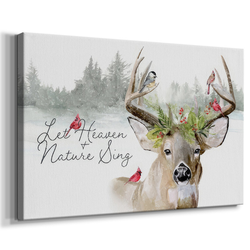 " Holiday Deer Collection A ", 8" H x 12" W x 1.5" D