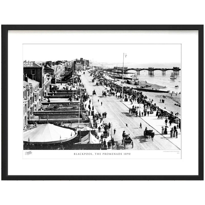 Blackpool, The Promenade 1890 - Single Picture Frame Print, 40cm H x 50cm W x 2.3cm D