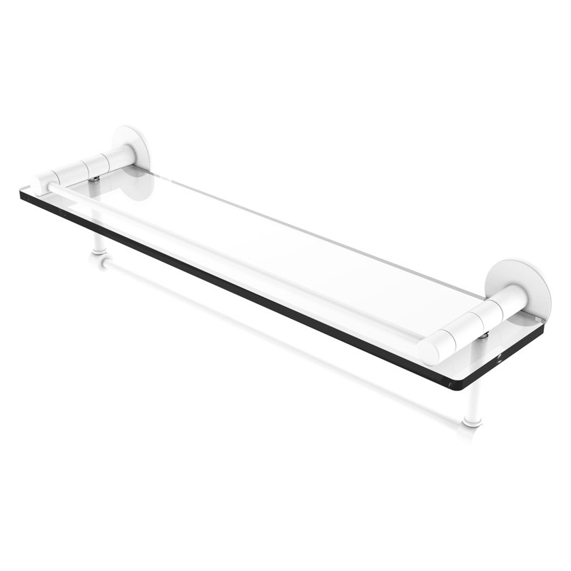 Ballenas Bracket Shelf with Towel Bar, Satin Nickel, 5'' H X 22'' W X 5.5'' D