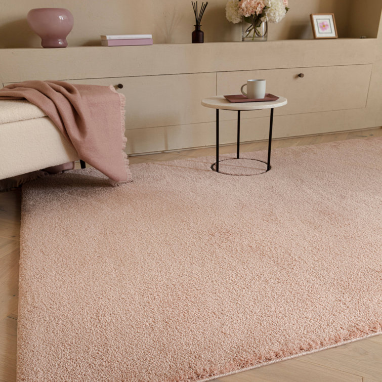 Symaya Cosy Shaggy Blush Pink Area Rug