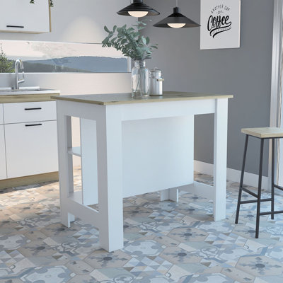 Îlot de cuisine, quatre pieds, trois tablettes