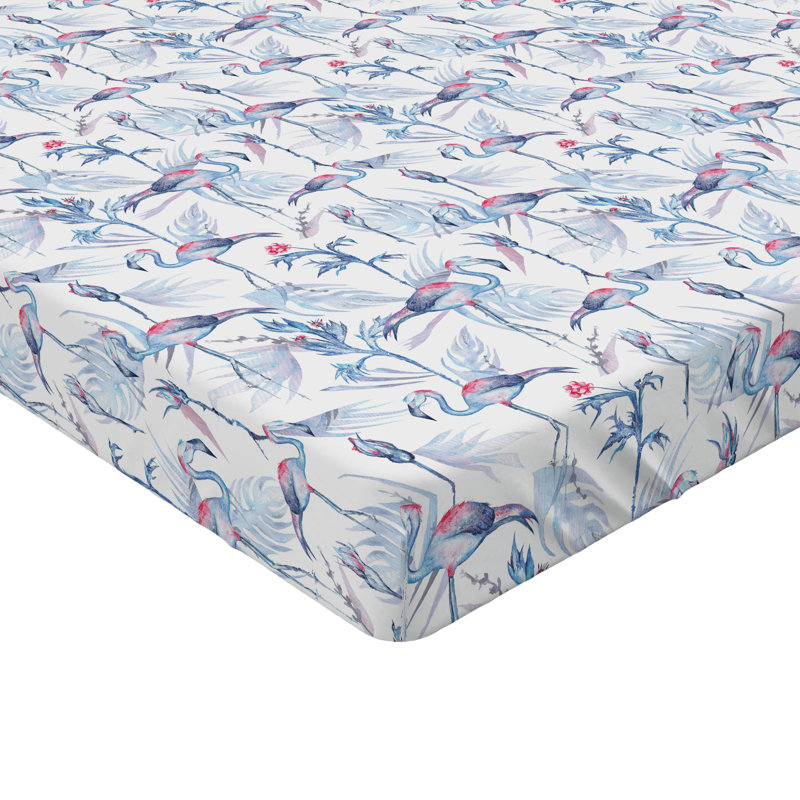 Microfiber Fitted Sheet, Queen Fitted Sheet, Dark Pink/Pale Blue Animal