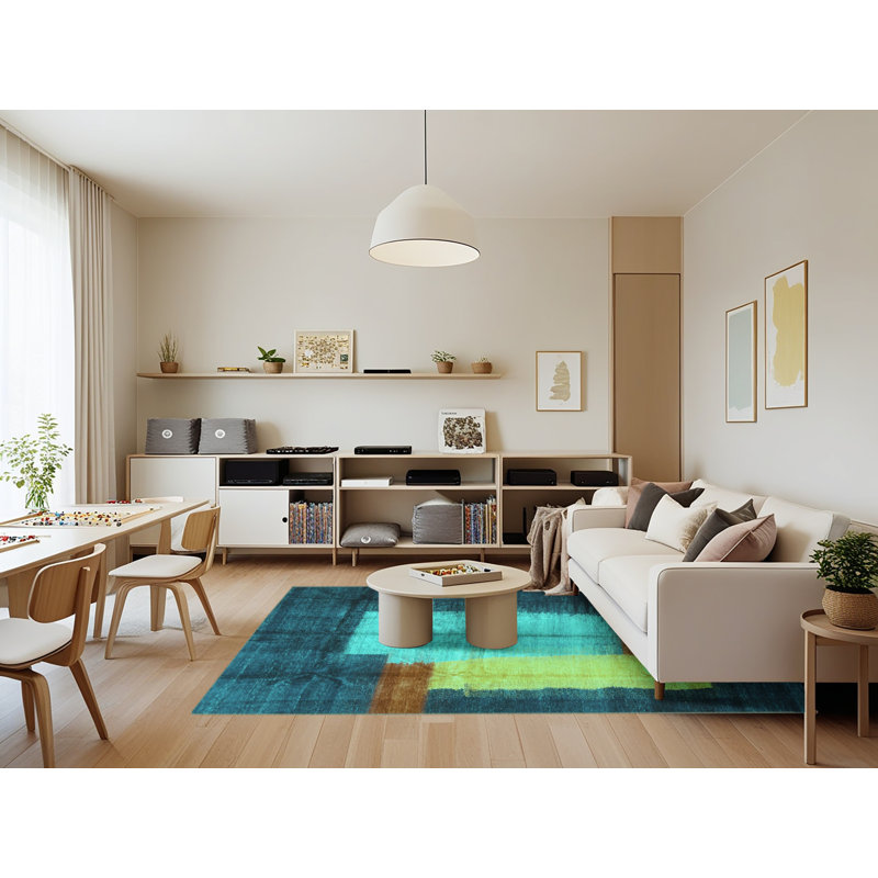 Mizelle Abstract Indoor Rug, Rectangle 7' x 9'